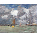 Репродукции на картини: Трувил, вълноломите, прилив (1896) – Йожен Буден